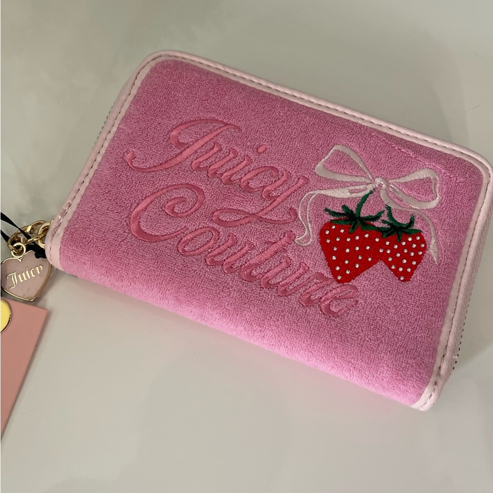 Juicy Couture Pink Strawberry Zip Wallet - Picture 2 of 4